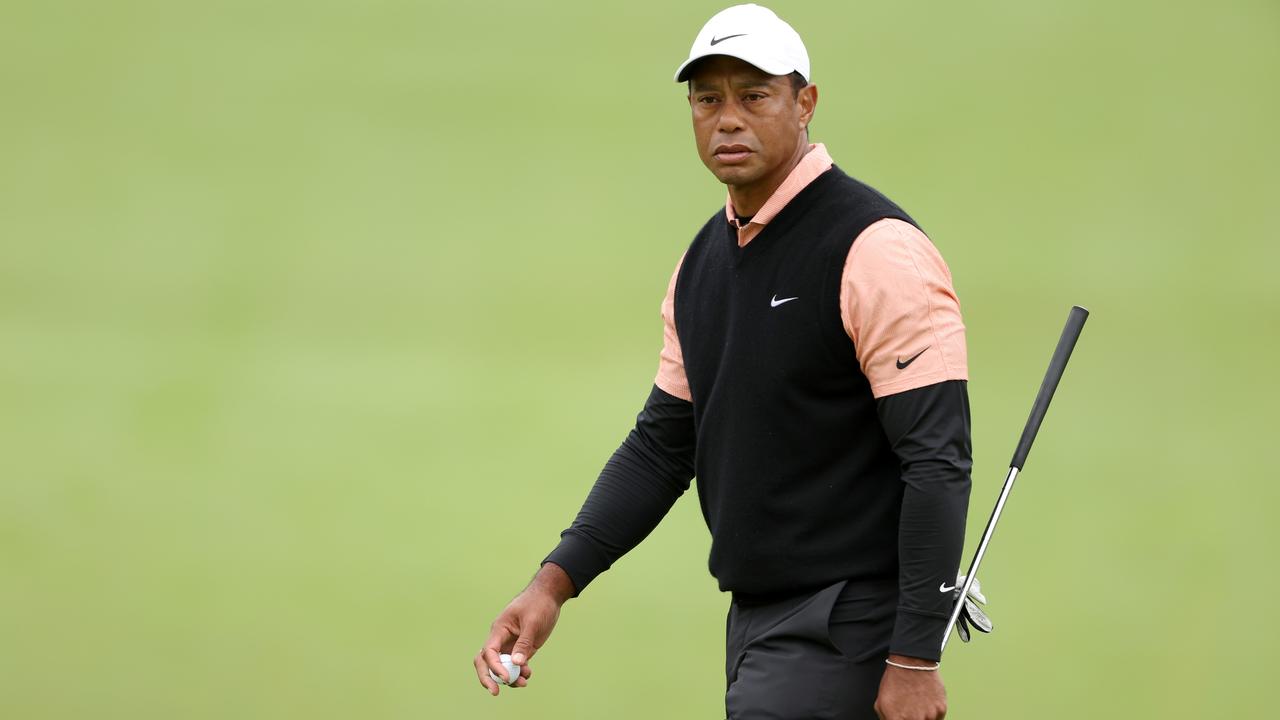 TULSA, OKLAHOMA - MAY 21: Tiger Woods of the United States walks on the 16th hole during the third round of the 2022 PGA Championship at Southern Hills Country Club on May 21, 2022 in Tulsa, Oklahoma. (Photo by Christian Petersen/Getty Images)
