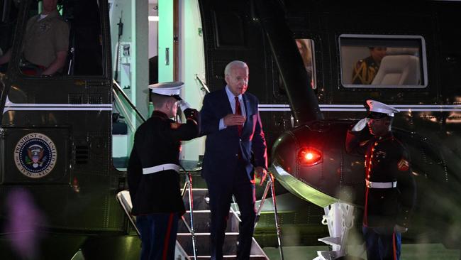 US President Joe Biden has landed in the UK for the start of a three-nation tour. Picture: AFP