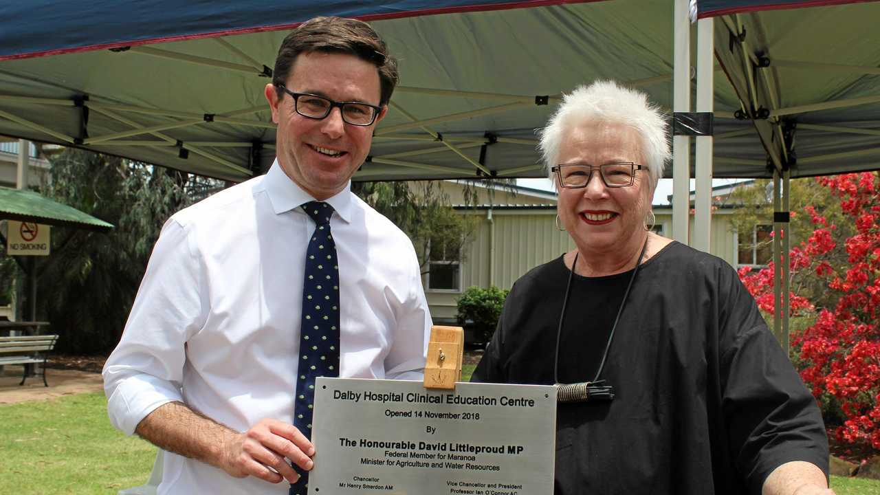 NEW OPPORTUNITIES: MP David Littleproud and Pro Vice Chancellor (Health) Prof Sheena Reilly open the new Clinical Education Centre at Dalby Hospital. Picture: Shannon Hardy