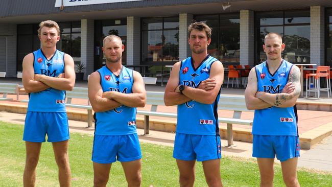 Barmera-Monash star Sam Butterworth (middle, right) has been dominant this season. Picture: Barmera-Monash Football Club