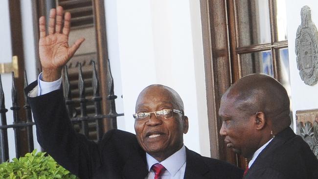 South African President Jacob Zuma leaves parliament in Cape Town last week. Picture: AP