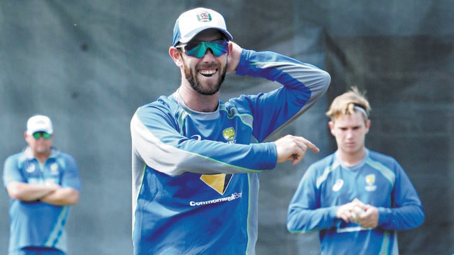 Australian cricketer Glenn Maxwell during a net session at the SCG today. Picture: Adam Taylor