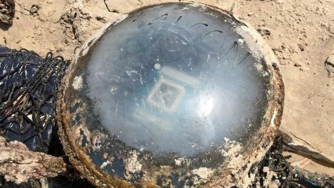 Strange object washed up on Airforce Beach, Evans Head. Picture: Ken Miles