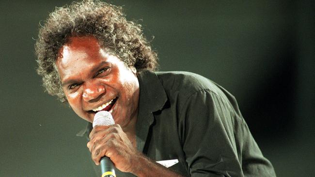 Mandawuy Yunupingu in rehearsal in Brisbane in 1997. Picture: Glenn Barnes.