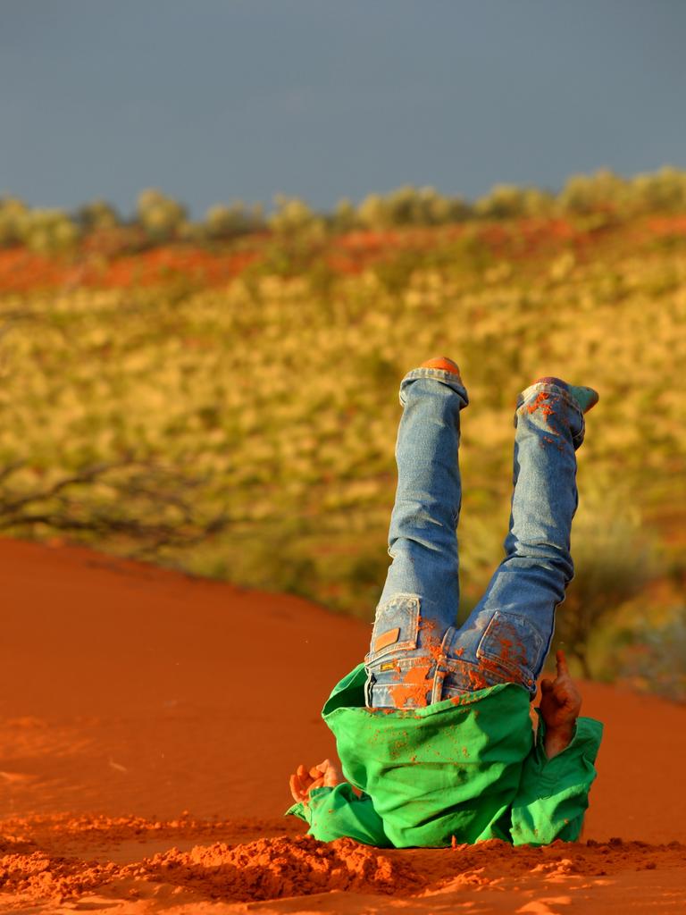 Outback in Focus photography competition finalist. Playing in the sandhills at Ourdel Station, Windorah, in far west Queensland. Photographed by Helen Commens.