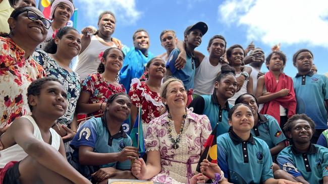 Premier Annastacia Palaszczuk with students from Tagai State College on Thursday Island. Picture: Supplied