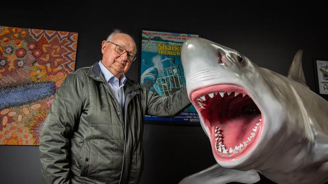 South Australian shark attack survivor Rodney Fox was awarded for his significant service to tourism and to shark biology. Picture: Ben Clark