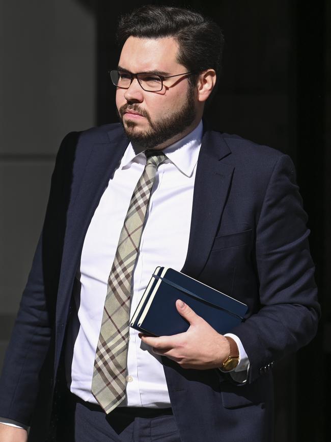 Bruce Lehrmann leaves the ACT Civil and Administrative Tribunal in Canberra. Picture: NCA NewsWire / Martin Ollman