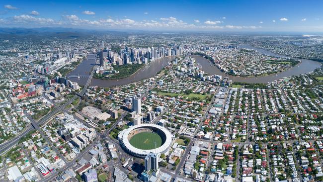 Huge Aerial Panorama of the Brisbane Skyline, Queensland, Australia. Converted from RAW.