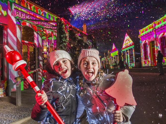 Olivia and Ebony get into the spirit at the Sovereign Hill last year. Picture: Rob Leeson