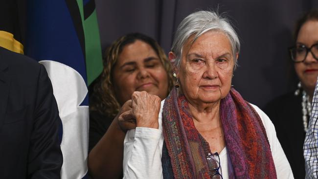 Patricia Anderson and the Referendum Working Group members hold a press conference after the Constitution Alteration passed in the Senate.