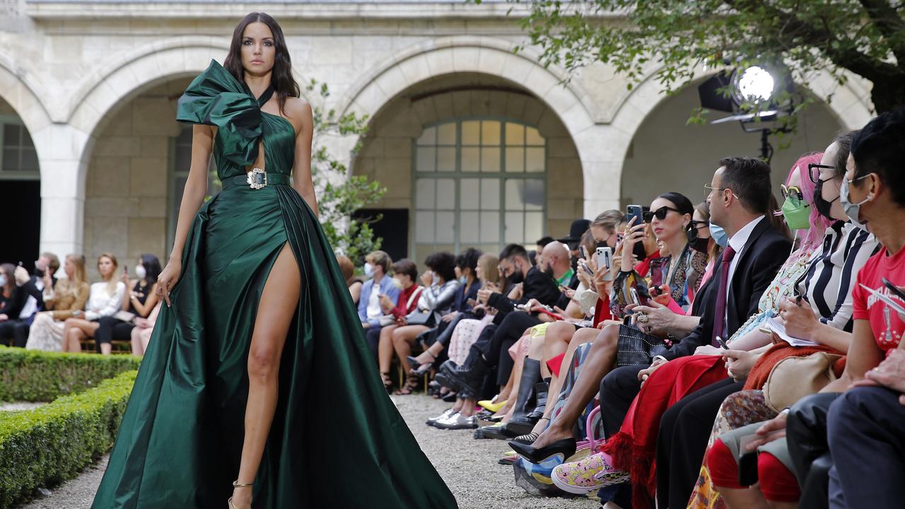 A model walks the runway during the Zuhair Murad Couture Haute Couture Fall/Winter 2021/2022 show as part of Paris Fashion Week on July 07, 2021 in Paris, France. Picture: Thierry Chesnot/Getty Images