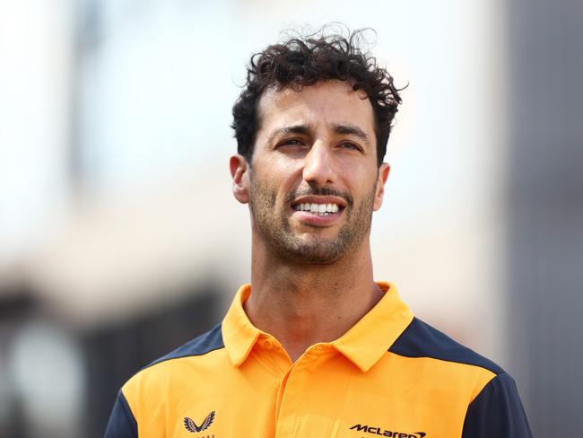 BUDAPEST, HUNGARY - JULY 28: Daniel Ricciardo of Australia and McLaren walks in the Paddock during previews ahead of the F1 Grand Prix of Hungary at Hungaroring on July 28, 2022 in Budapest, Hungary. (Photo by Francois Nel/Getty Images)