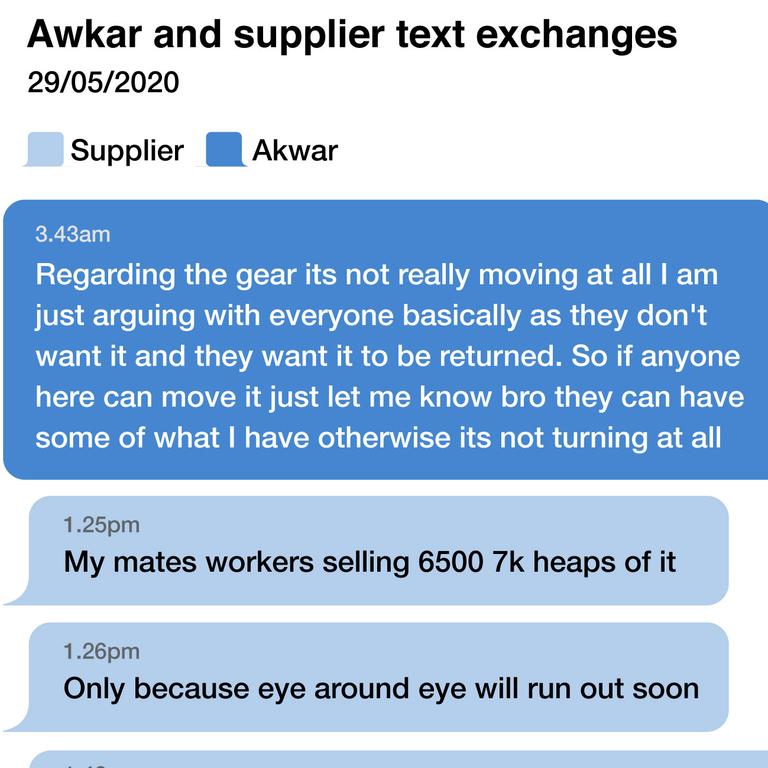 ANOM text messages in the case of George Awkar