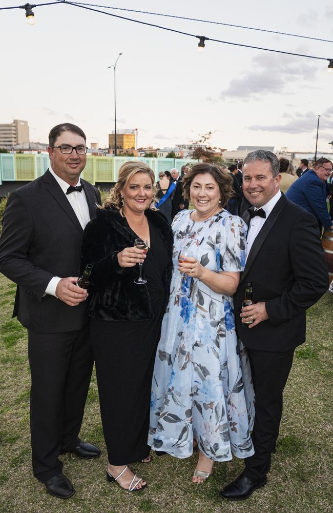 At LifeFlight Toowoomba Gala are (from left) Adam May, Allison May, Nadine Bowe and Anthony Bowe at The Goods Shed. Picture: Kevin Farmer