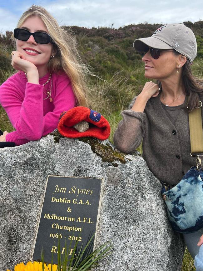 Matisse and Sam Stynes in Ireland at Jim's memorial.