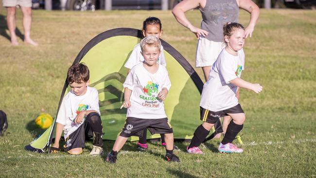 Football Australia's Community Team hosted a Coles MiniRoos program at the Mindil Aces Football Club for Under 6 -Under 11 teams to celebrate football and inclusivity. Picture: Daniel Abrantes / Football Australia