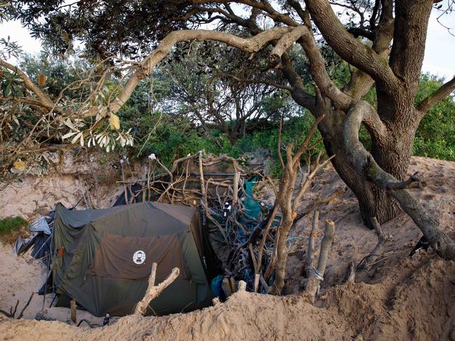 Northern Beaches Council workers demolished several of the campsites in August last year. Picture: Max Mason-Hubers