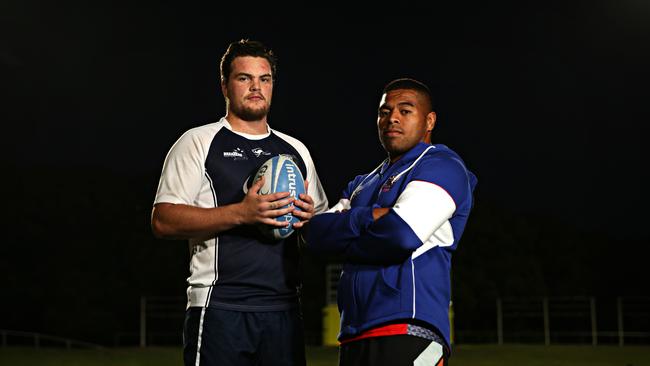 Able Seaman Sam Perkins will go head to head with Marlins able rugby player Sio Tatola at Brookvale Oval. Picture: Adam Yip.