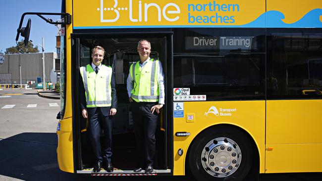 Manly MP James Griffin with NSW State transit CEO Steffen Faurby. Adam Yip/ Manly Daily