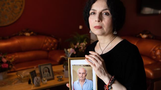 Haralambos Bakirtzidis’ family, including daughter Athina, are warning others about coronavirus. Picture: Jason Edwards