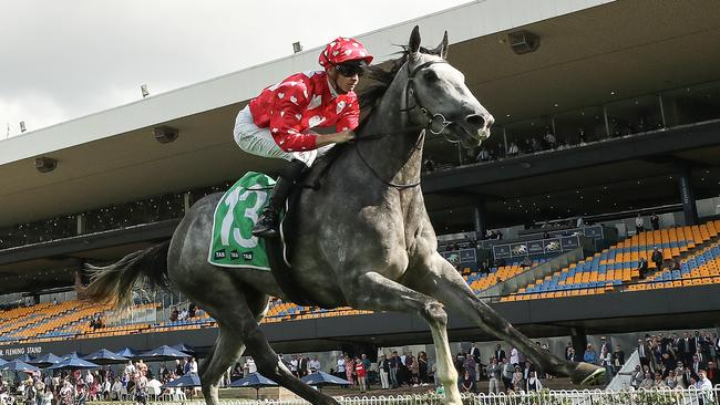 Martini Mumma and Dylan Gibbons race to an impressive win in the TAB Highway at Rosehill. Picture: Getty Images