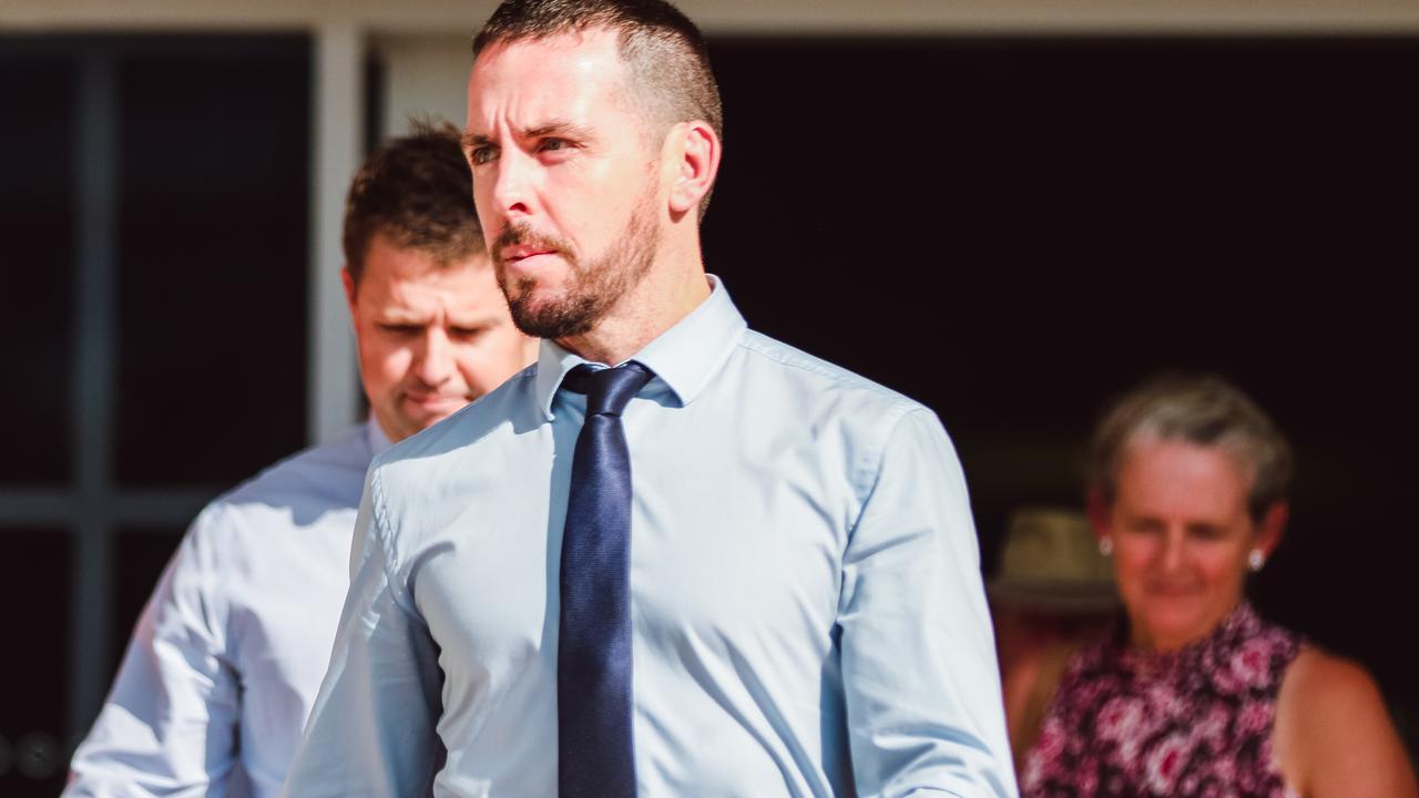 Zach Rolfe leaving the NT Supreme Court. Picture: Glenn Campbell