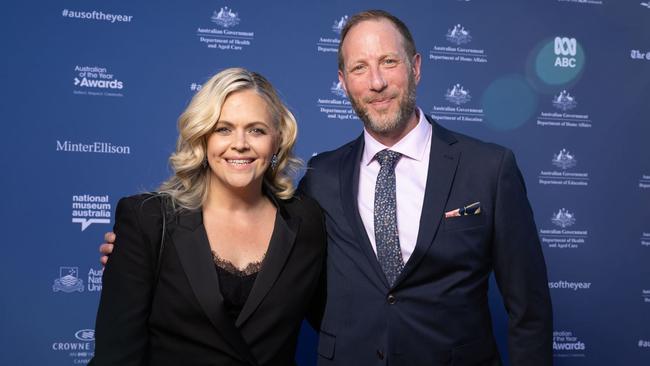 Australian of the Year is South Australian Taryn Brumfitt. She arrived with her partner Tim Pearson. Picture: NCA NewsWire / Gary Ramage