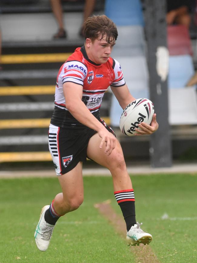 Kirwan High against Ignatius Park College in the Northern Schoolboys Under-18s trials at Brothers Rugby League Club in Townsville. Cooper Cox. Picture: Evan Morgan