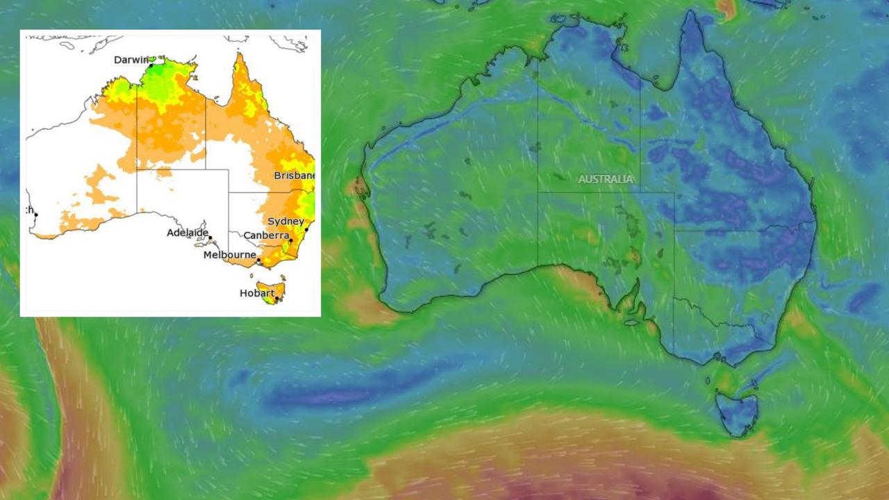 Sydney, Melbourne, Brisbane, Perth Christmas Day forecast Wet