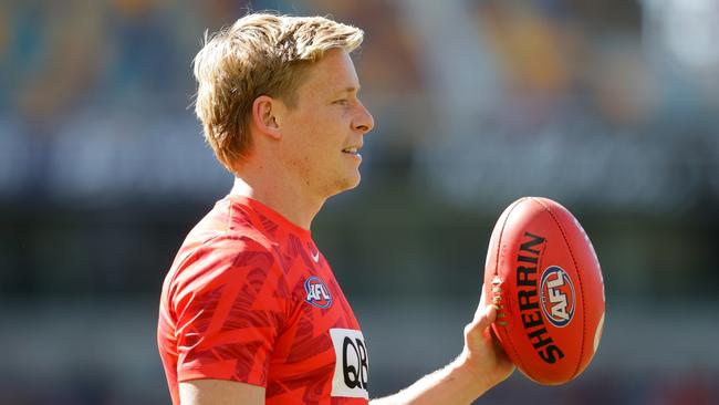 Isaac Heeney scored most of his points in the final quarter. Picture: Russell Freeman/AFL Photos via Getty Images