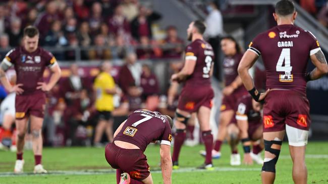 The Maroons last suffered a Blue Rinse in 2000. Picture: Bradley Kanaris/Getty Images