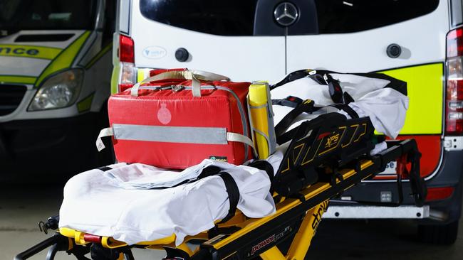 A regional road has been closed to traffic and a person has been taken to hospital following a two-vehicle crash in the Tablelands on Tuesday morning. Picture: Brendan Radke