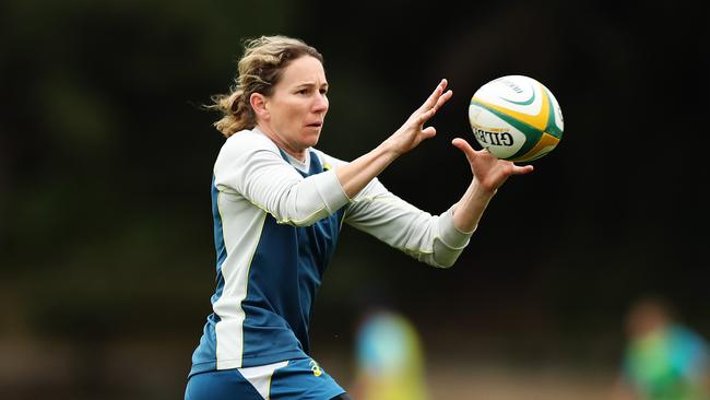 Ash Hewson trains with the Wallaroos ahead of the World Cup. Picture: Brett Costello