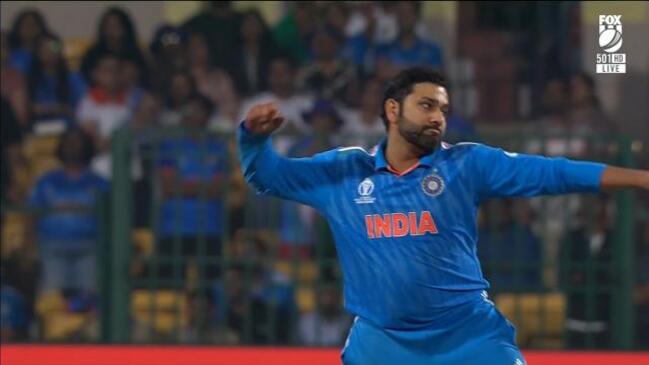 PUMPED Rohit Sharma celebrates rare wicket