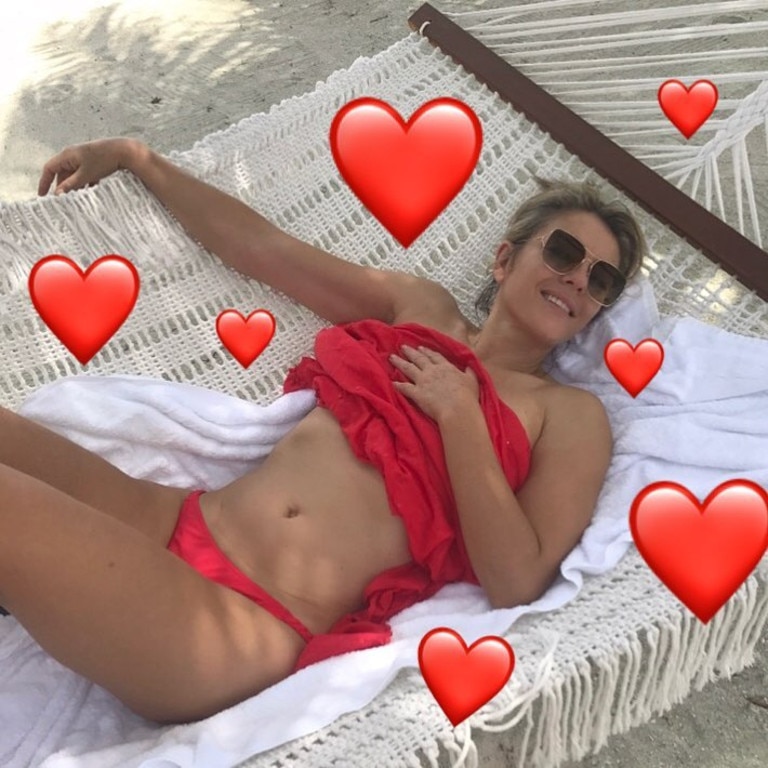 Liz Hurley’s year of bikinis - February 2018. Picture: LizHurley/Instagram