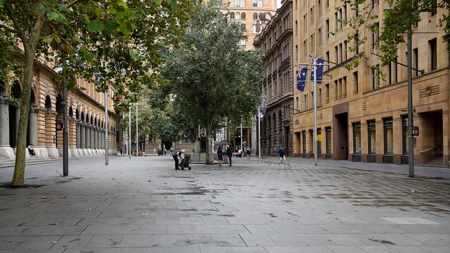 Martin Place is almost empty as Sydneysiders hunker down. History shows that Australia experiences a growth surge after a global catastrophe. Picture: AAP