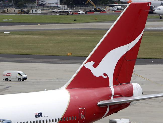 Sydney International airport where Qantas flights are nearly back to normal. Generic, plane, aircraft, Qantas, departures, holiday.