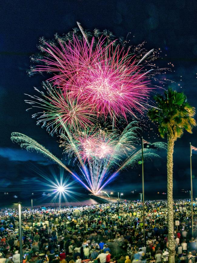 The 2017 New Year’s Eve celebrations and fireworks at Glenelg. Picture: Trisha Helbers