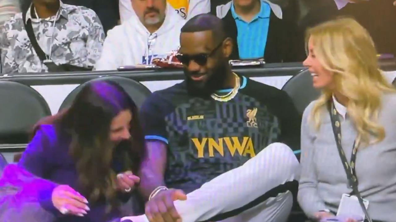 NBA world reacts to LeBron James viral courtside moment news Australia s leading news site