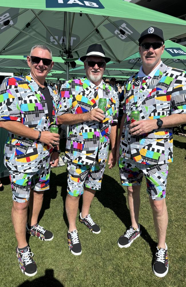 Craig Hicks, Bill Stanley and Richard Watson at the Melbourne Cup at Flemington Racecourse on November 5, 2024. Picture: Phillippa Butt