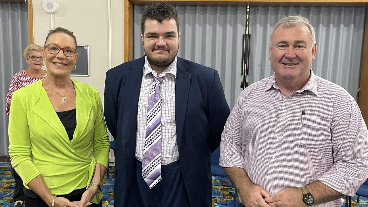 Challenger Levi Horvath (middle) took top spot on the mayoral ballot paper, followed by Helen Blackburn (left) and incumbent mayor Jack Dempsey.