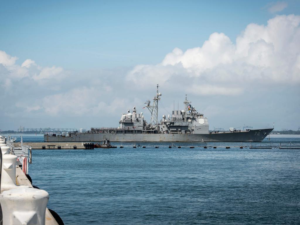 A US Navy destroyer (not pictured) has sailed near islands claimed by China in the South China Sea. Picture: AFP