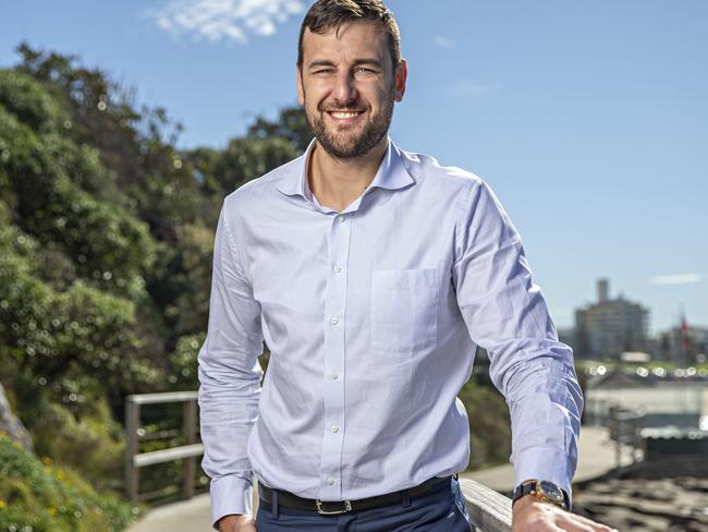 Andrew Bogut is one of Australia’s basketball legends, who is tight-lipped on the total value of his growing business portfolio — but said “it starts with an M”. Picture: Adam Yip