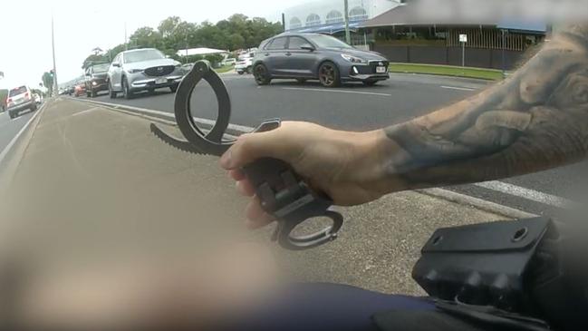 Bodyworn camera footage of the arrest of a 15-year-old boy on Friday afternoon in relation to an alleged break and enter and sexual assault.