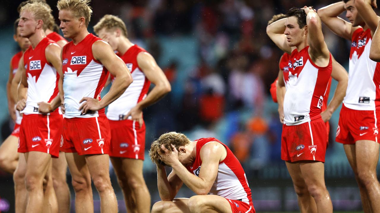 Sydney’s final-quarter fade-outs have become ‘a bit of a pattern’, John Longmire says. Picture: Phil Hillyard