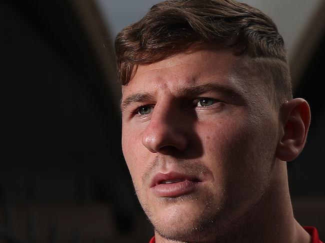 *WARNING CHECK WITH TIM MORRISSEY TELEGRAPH SPORT BEFORE USE* England's George Williams during the Rugby League World Cup 9s Media Day at the Royal Botanical Gardens, Sydney. Picture: Brett Costello