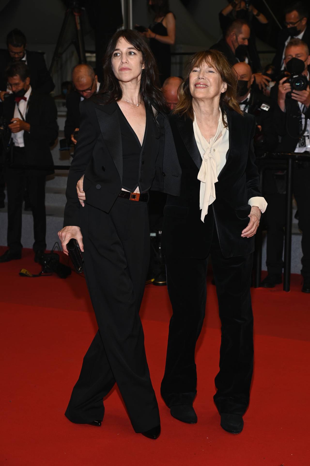 <h3><strong>Jane Birkin and Charlotte Gainsbourg</strong></h3><p>A titan of French style, Birkin (the namesake of the famous Herm&egrave;s bag, for the uninitiated) brought along her eldest daughter, Charlotte Gainsbourg, to the Cannes Film Festival for the premiere of their film <i>Jane par Charlotte</i>. Both women wore Saint Laurent; Birkin was one of the earliest adopters of the label&rsquo;s &lsquo;Le Smoking&rsquo; suits in the &rsquo;70s.&nbsp;</p>