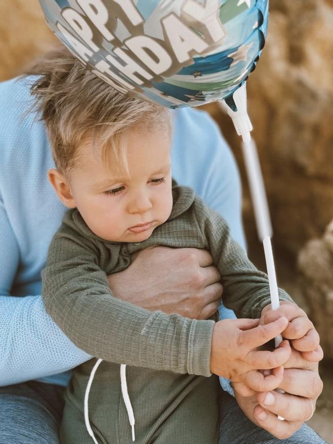 Levi Ablett on his third birthday.