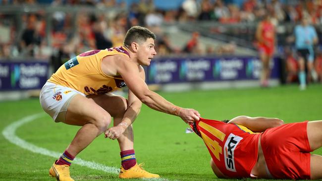 There is no love lost when the Brisbane Lions and Gold Coast Suns do battle in the QClash. Picture: Matt Roberts/AFL Photos/via Getty Images.